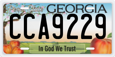 GA license plate CCA9229