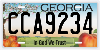 GA license plate CCA9234