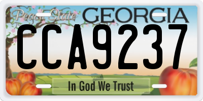 GA license plate CCA9237