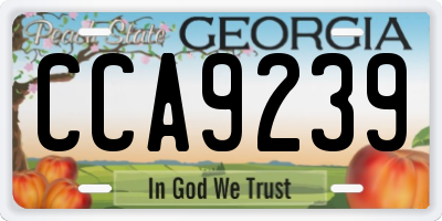 GA license plate CCA9239