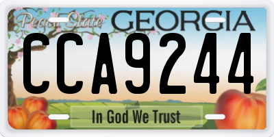 GA license plate CCA9244