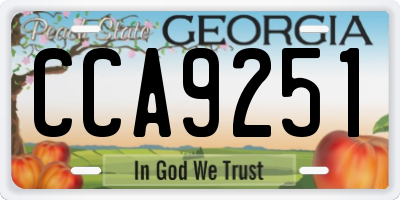 GA license plate CCA9251