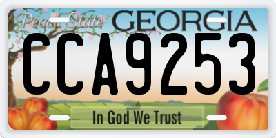 GA license plate CCA9253