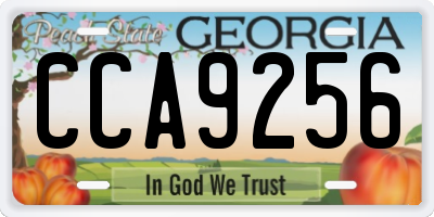GA license plate CCA9256