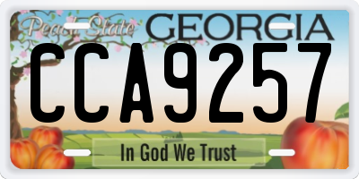 GA license plate CCA9257