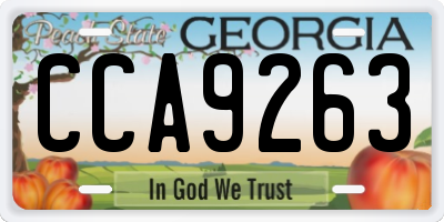 GA license plate CCA9263