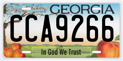 GA license plate CCA9266