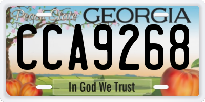 GA license plate CCA9268