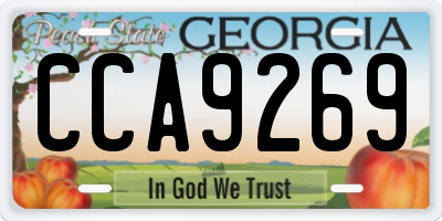 GA license plate CCA9269
