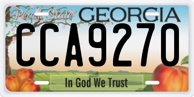 GA license plate CCA9270