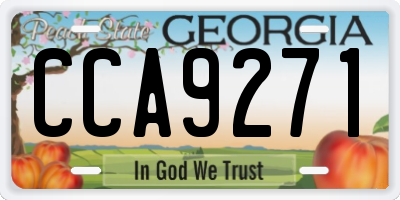 GA license plate CCA9271