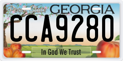 GA license plate CCA9280