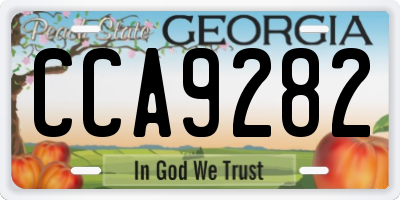 GA license plate CCA9282