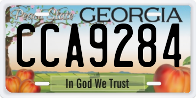 GA license plate CCA9284