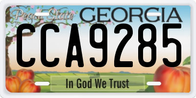 GA license plate CCA9285