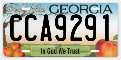 GA license plate CCA9291