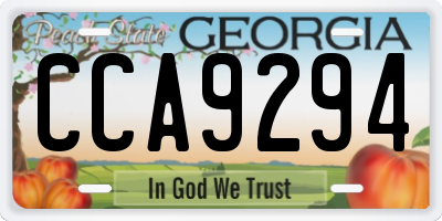 GA license plate CCA9294