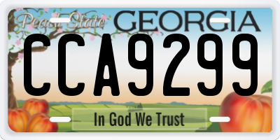 GA license plate CCA9299
