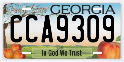 GA license plate CCA9309