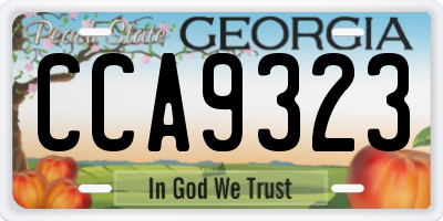 GA license plate CCA9323