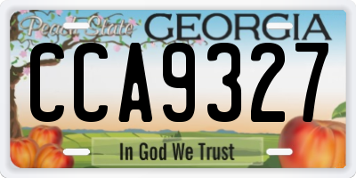 GA license plate CCA9327