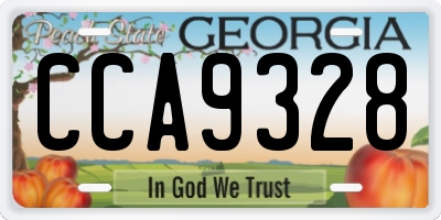 GA license plate CCA9328