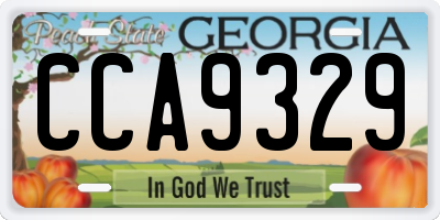 GA license plate CCA9329