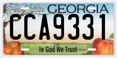 GA license plate CCA9331