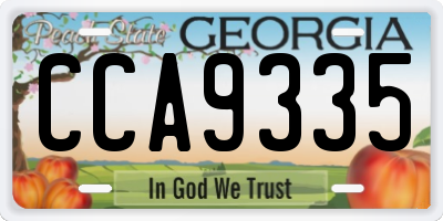 GA license plate CCA9335