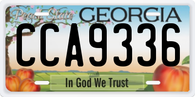 GA license plate CCA9336