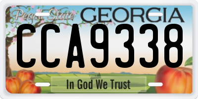 GA license plate CCA9338