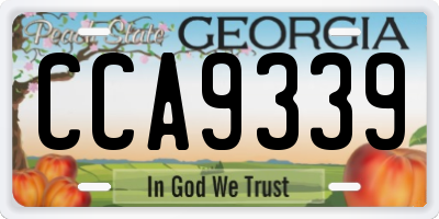 GA license plate CCA9339