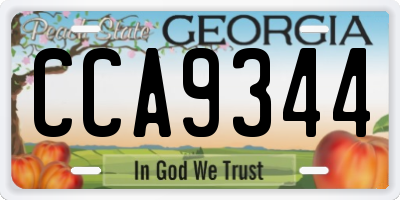 GA license plate CCA9344