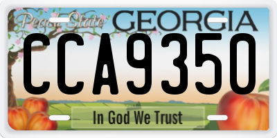 GA license plate CCA9350