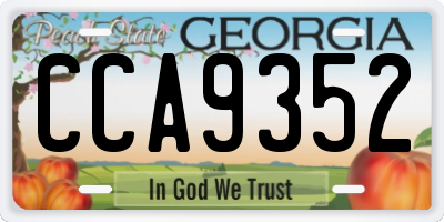 GA license plate CCA9352