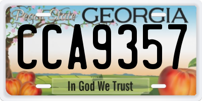 GA license plate CCA9357