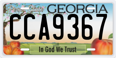 GA license plate CCA9367