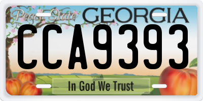 GA license plate CCA9393