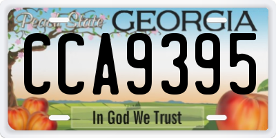 GA license plate CCA9395