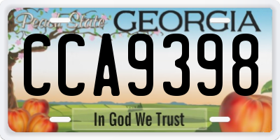 GA license plate CCA9398