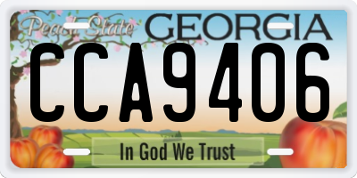GA license plate CCA9406