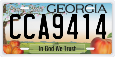GA license plate CCA9414