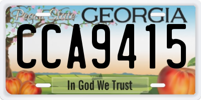 GA license plate CCA9415