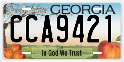 GA license plate CCA9421