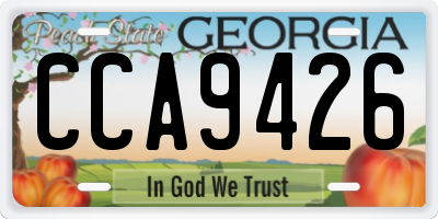 GA license plate CCA9426