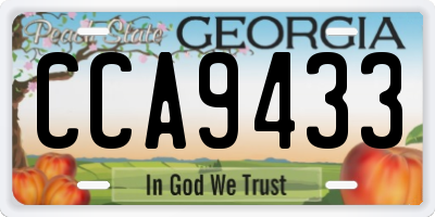 GA license plate CCA9433
