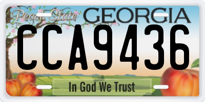 GA license plate CCA9436