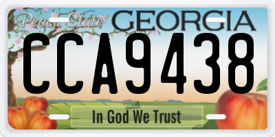 GA license plate CCA9438