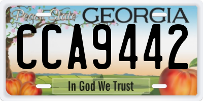GA license plate CCA9442