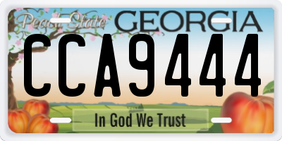 GA license plate CCA9444